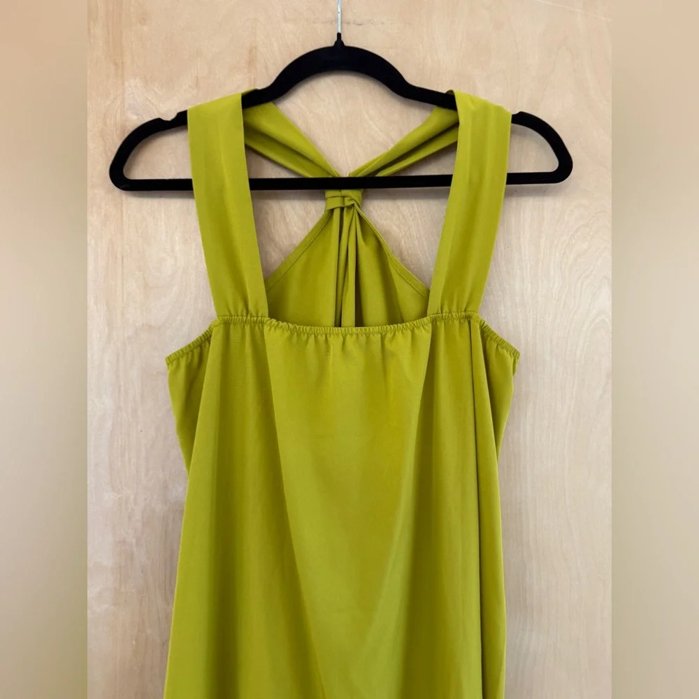 Commense Olive Green Twist-Neck Midi Dress - Picture 13 of 14